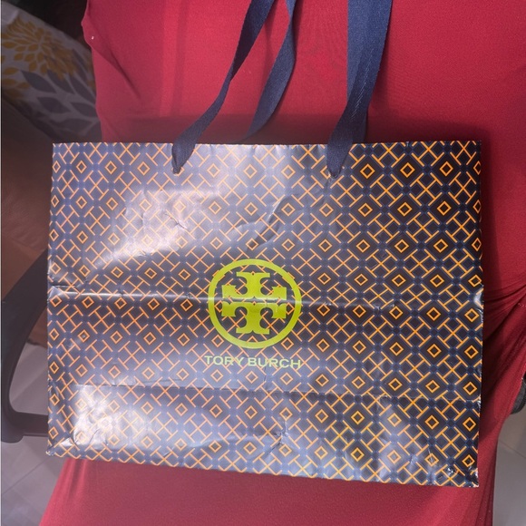 Tory Burch Blue and Orange Geometric Shopping Bag - Picture 3 of 13